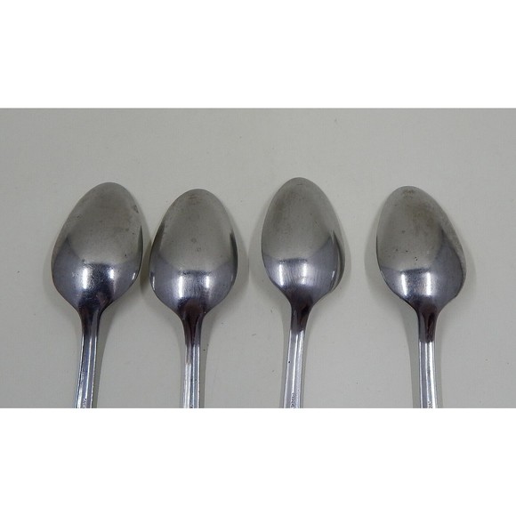 Reed And Barton Rebacraft Teaspoons Crest Pattern Stainless Korea Set of 4 - Picture 5 of 10